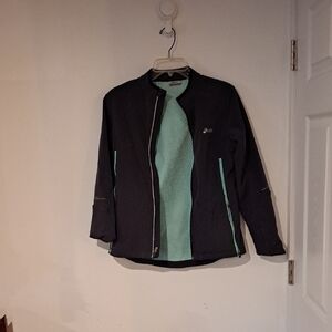 Asics Black Jacket with Mint Highlights Size S